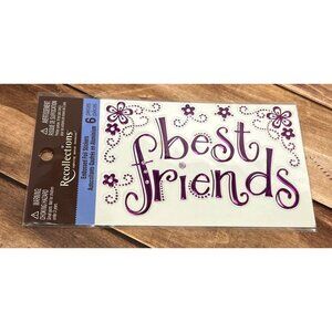 RECOLLECTIONS 141574 BEST FRIENDS EMBOSSED FOIL PURPLE STICKER SET OF 6 FLORAL
